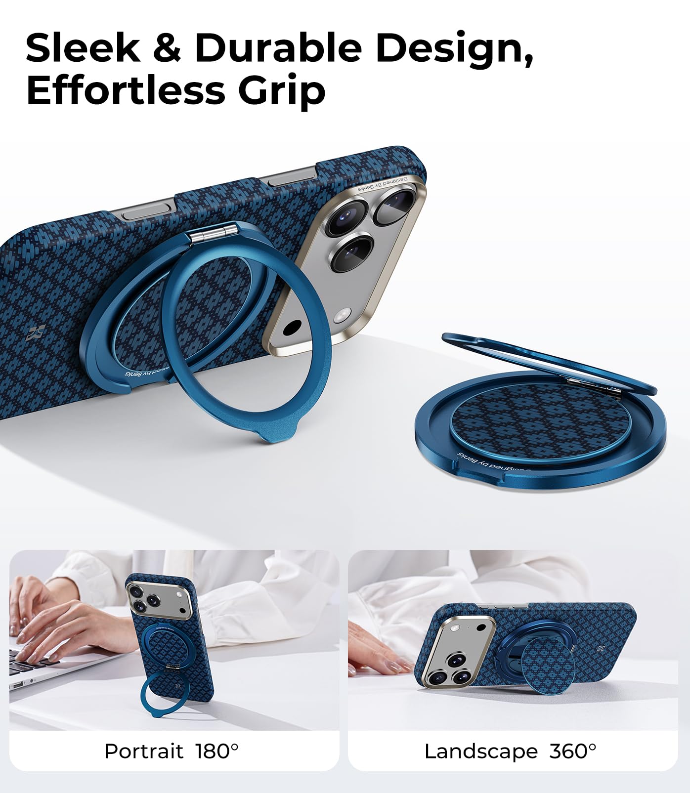 BENKS ArmorPop Anello Magnetico Cellulare per MagSafe - Impugnatura e Supporto Regolabile in Fibra Aramidica, Leggero e Resistente, per iPhone 17/16/15/14 Pro Max e Cover MagSafe