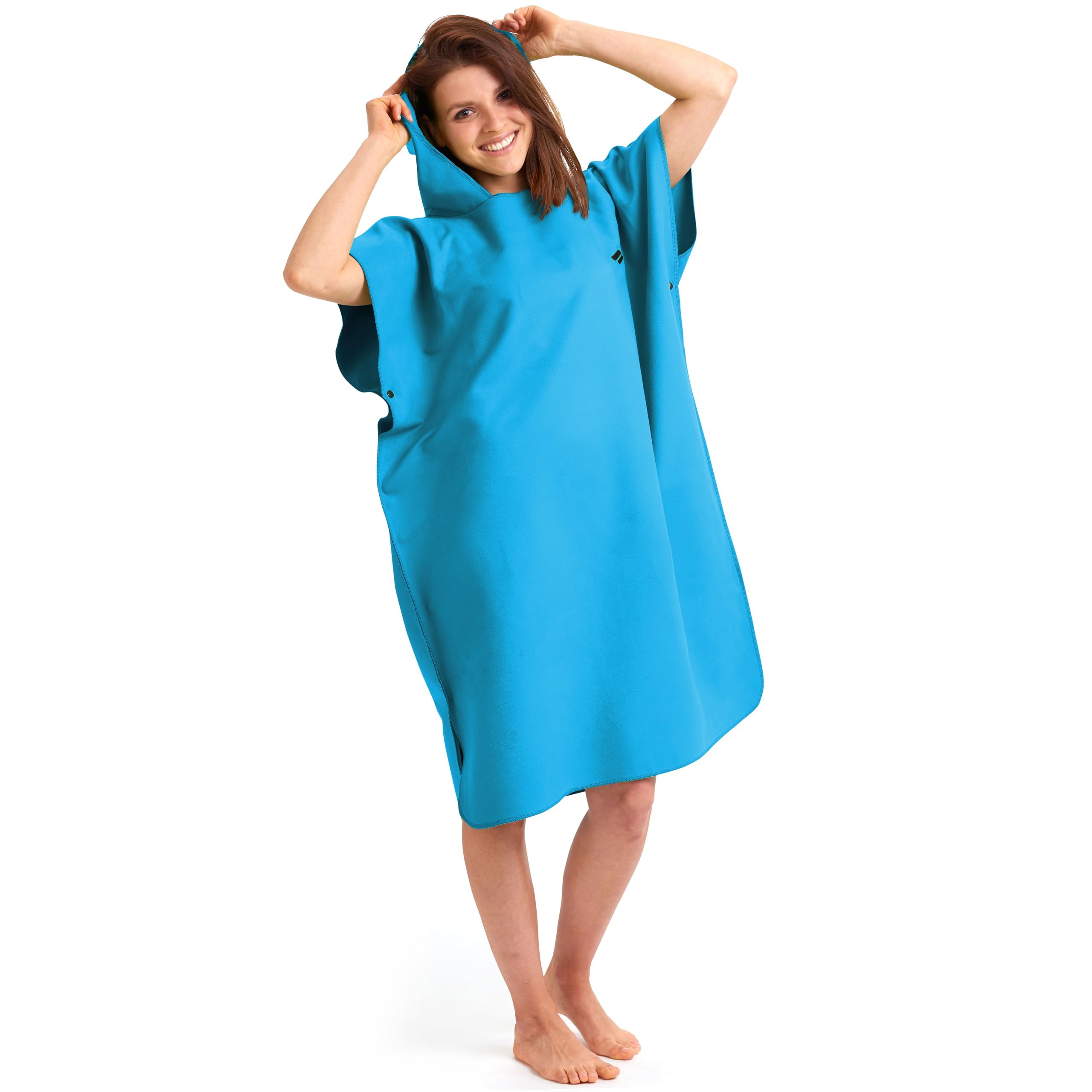 Fit-Flip Poncho Surf per Uomini & Donne come Poncho Extra Lungo di Microfibra, Accappatoio per Cambiarsi e Poncho ad Asciugamano Tutto in Uno