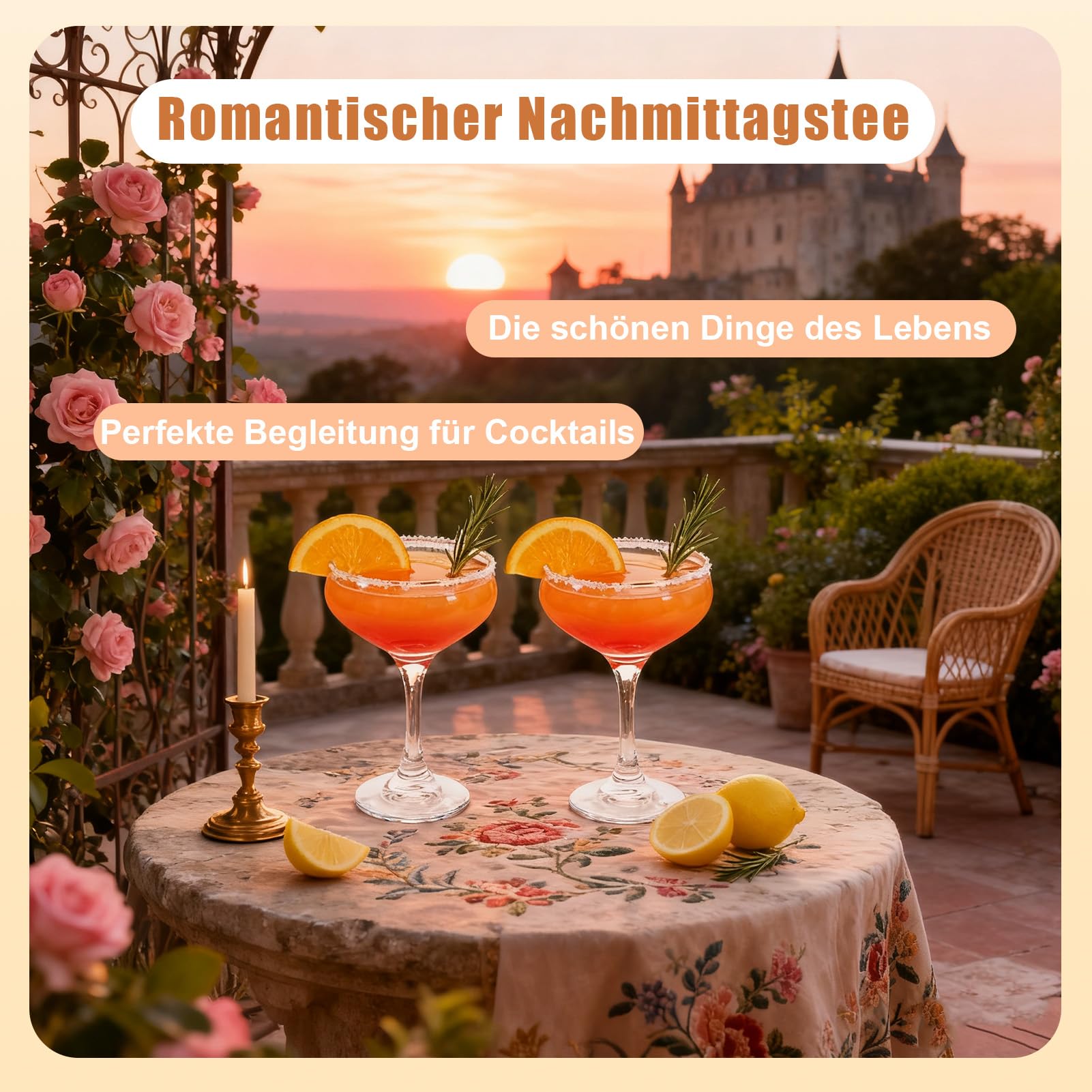 Martini Bicchieri da cocktail | Set da 6 | 235 ml | Bicchieri da champagne Gin & Tonic, Cosmopolitan, Manhattan, Tequila, Bar, Fancy Mixology, ecc., Moderni bicchieri angolari senza BPA