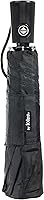 Totes Automatic Open & Close Water-Resistant Travel Umbrella - 43" Canopy, Folds to 11", Lightweight Black
