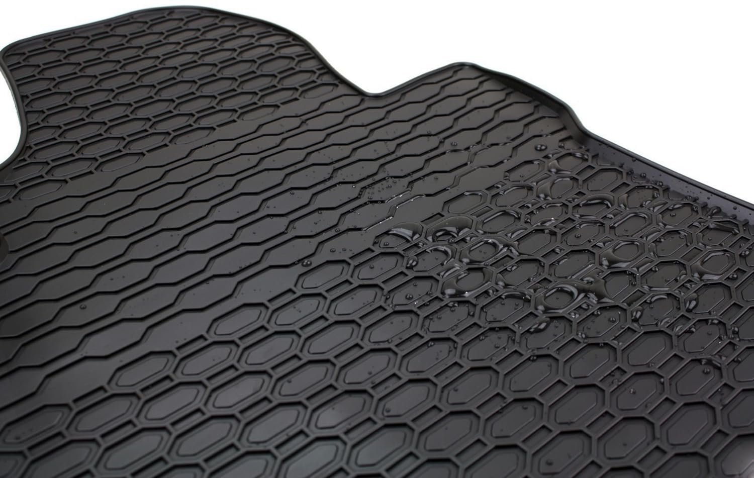 kfzpremiumteile24 tappetini in gomma zerbini di qualità in nero 4x pezzi anteriore e posteriore per qualsiasi tempo | Tappetini per auto di qualità premium su misura con design a nido d’ape resistenti alle intemperie set da 4 pezzi antiscivolo