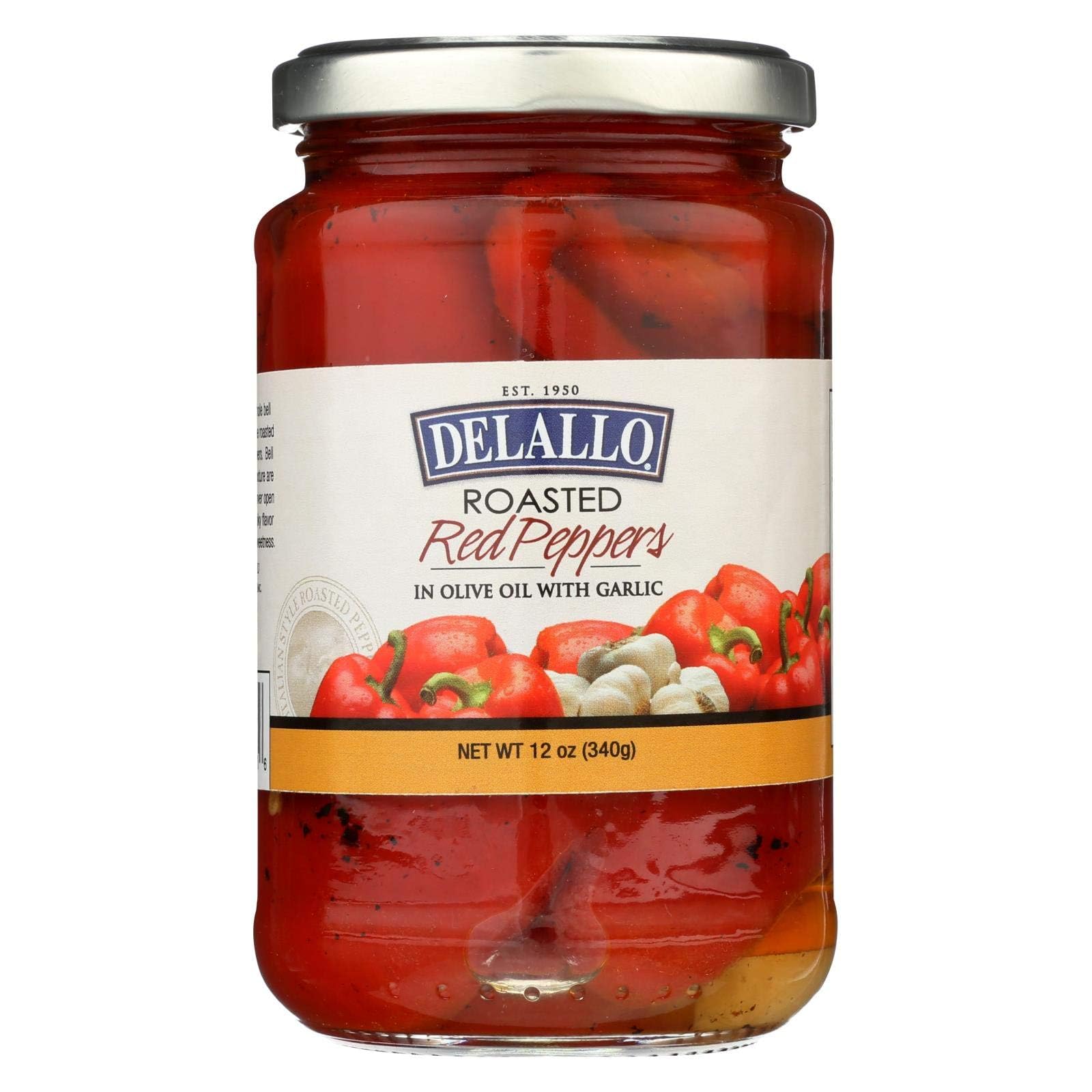 Roasted Red Peppers with Garlic and Olive Oil 12 Ounces (Case of 12)