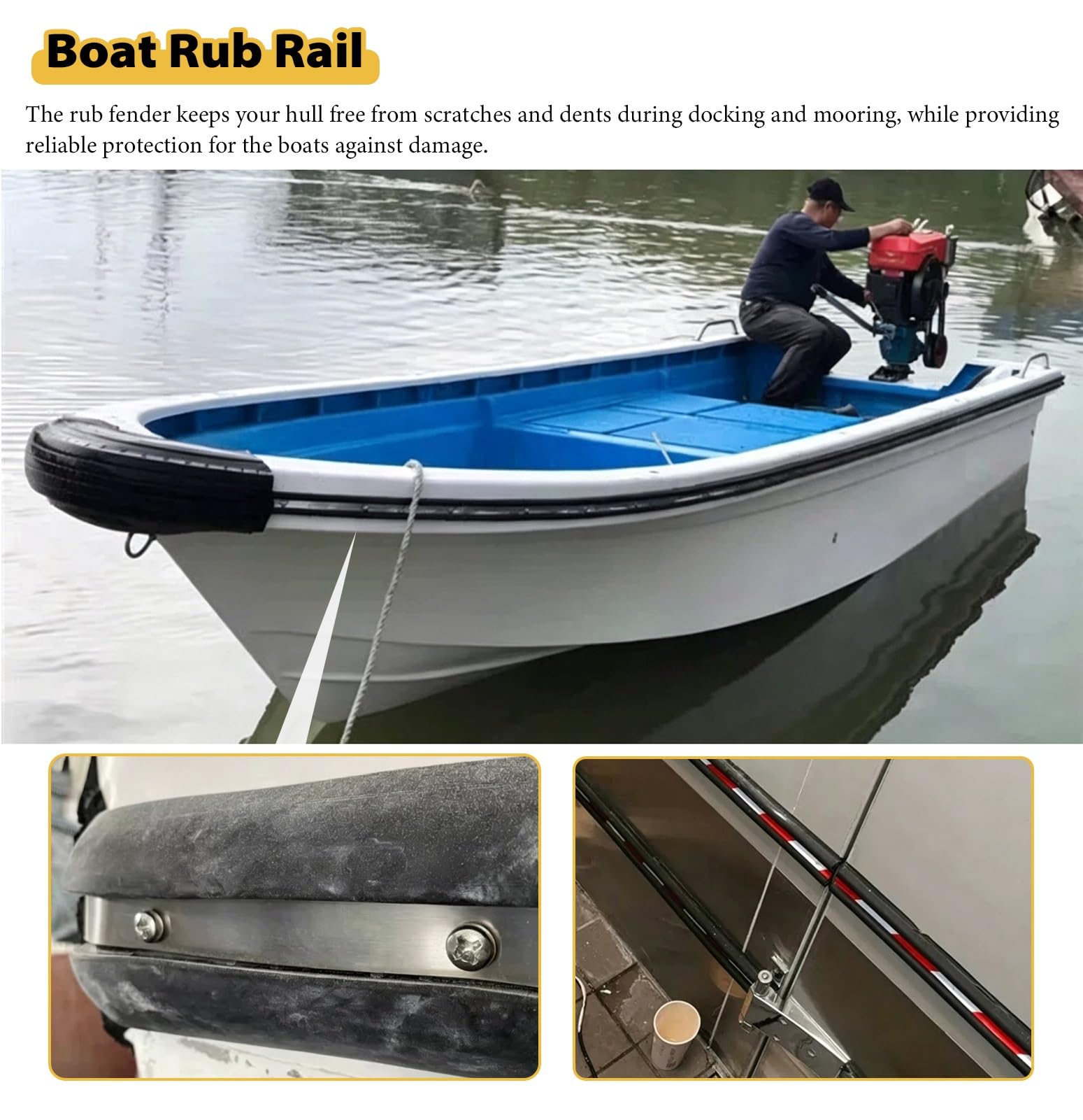 Inserto in gomma per barche, bordo dello scafo resistente alle intemperie per pontoni e kayak, striscia parafango flessibile, paraurti a vite nascosta, 19 m, larghezza 4,5 cm