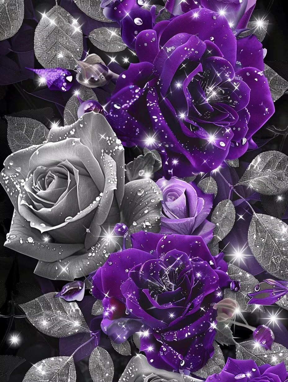 Gemme point de croix violet 5D grand format contre le stress - 8