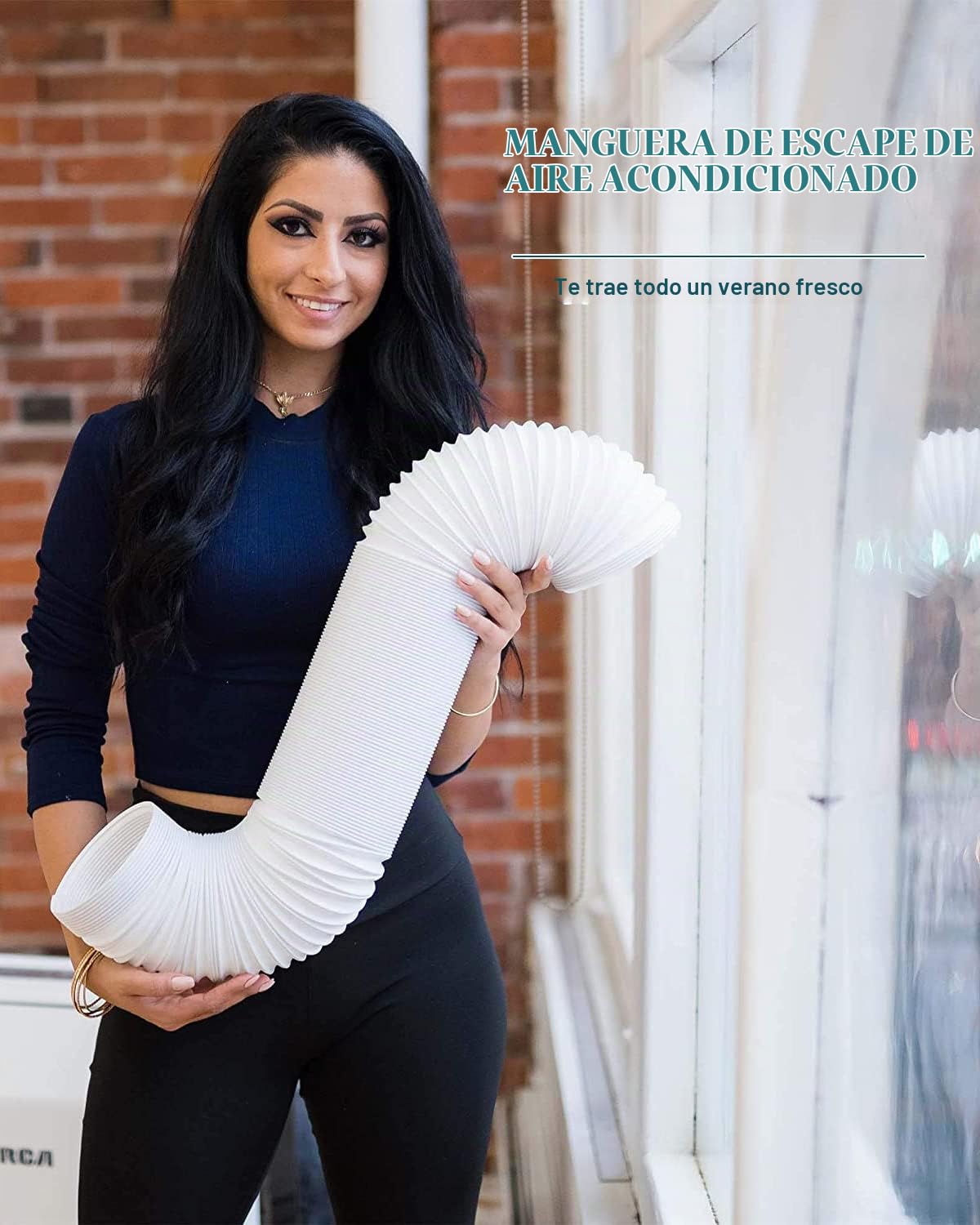 TOPOWN Tubo Aire Acondicionado Portátil, Manguera Aire Acondicionado Portátil de 5,9" / 15cm de Diámetro y 200cm de Largo, Tubo Flexible para Salida de Aire Acondicionado