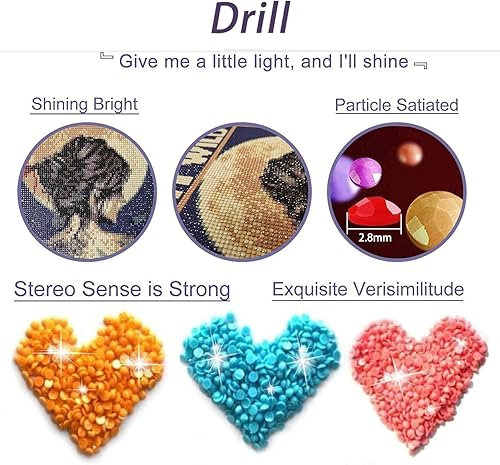 Miniatura 7 de KICHANG Pintura de diamantes de flores coloridas, kits de pintura de diamantes 5D para adultos, kits de pintura de diamantes de bricolaje para arte