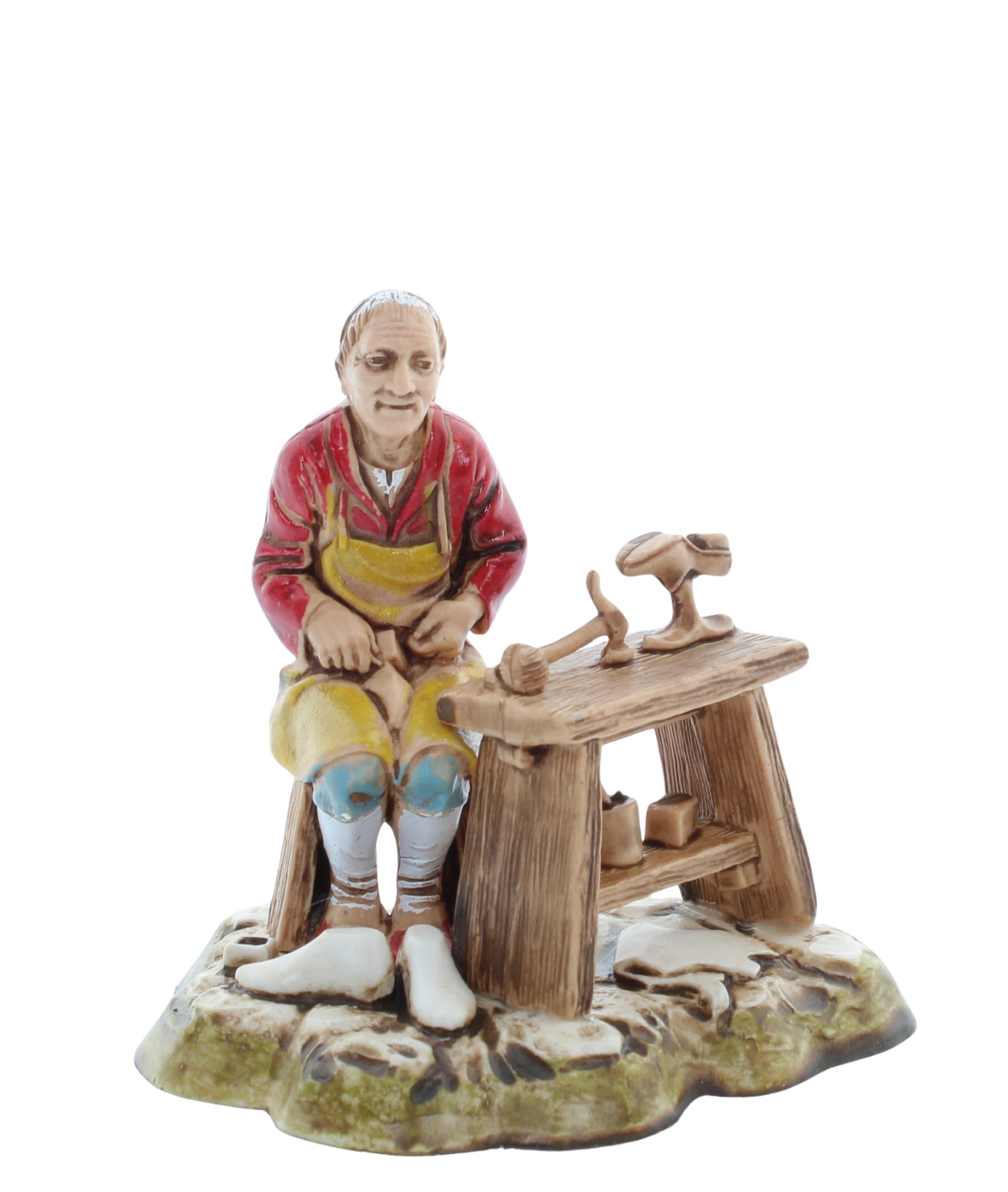Moranduzzo Zapatero para Belén de 10 Cm Escala 1:20 - Figuras de Belén Indestructibles - Estilo 700', Pintura Acabada a Mano, Producto Oficial, Escultor M. Landi