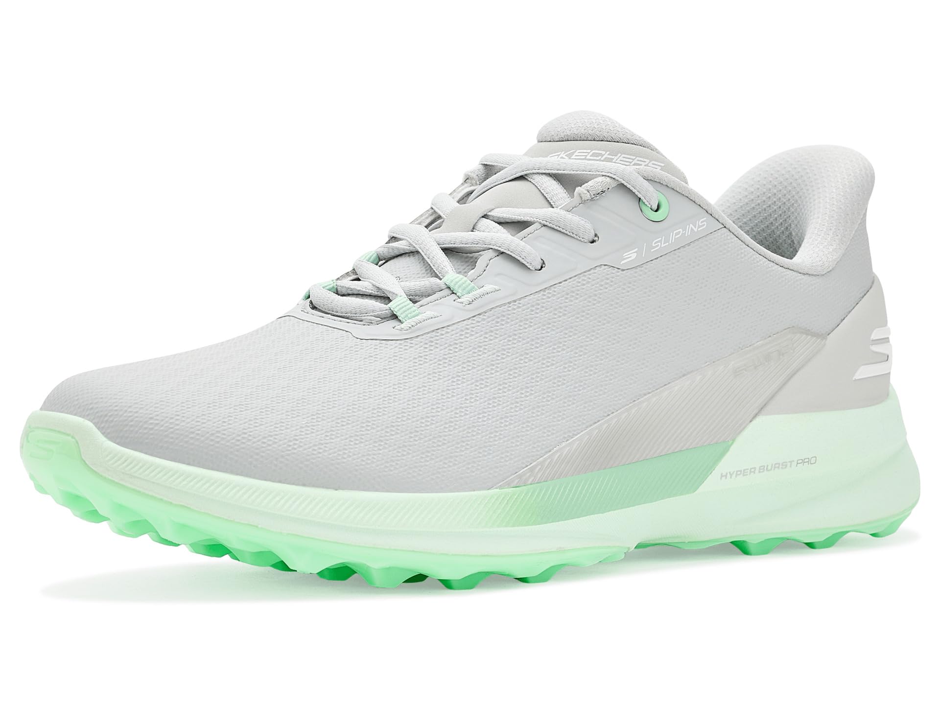 Skechers Women's Go Golf Synthetic Upper Lace-Up Spike Less Golf Shoe, Light Gray/Aqua, 6 UK