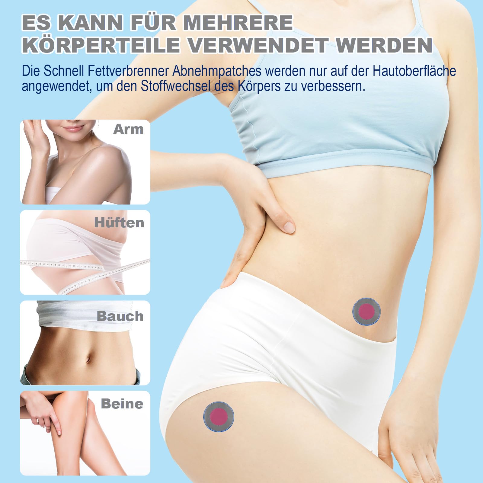 Abnehmpflaster Metabalance Patch 90 Stück, Kosmetisches Körperpflege Patch, Hautfreundliches Pflegepflaster zur äußeren Anwendung für Alle Körpertypen (3 Packungen)