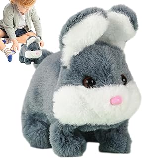 うさぎ ぬいぐるみ,インタラクティブ 歩く バニー プラッシュ おもちゃ 音付き - インタラクティブなウサギ玩具 ぬいぐるみ - 男の子 女の子 お子様 誕生日プレゼント イースターギフト クリスマスプレゼント 子供用おもちゃ
