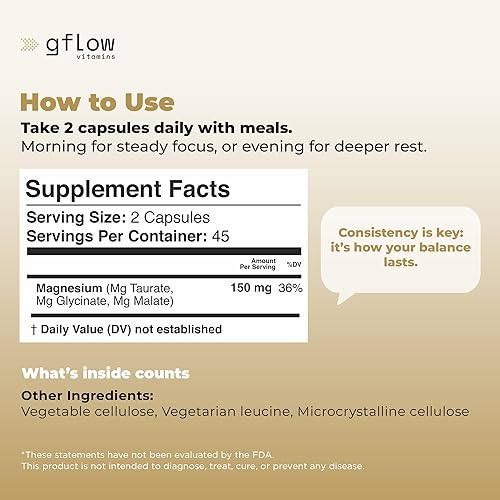 Miniatura 7 de Magnesio 3 en 1 malato de magnesio, glicinato y óxido en una fórmula para dormir y calmarse  Fabricado en los Estados Unidos