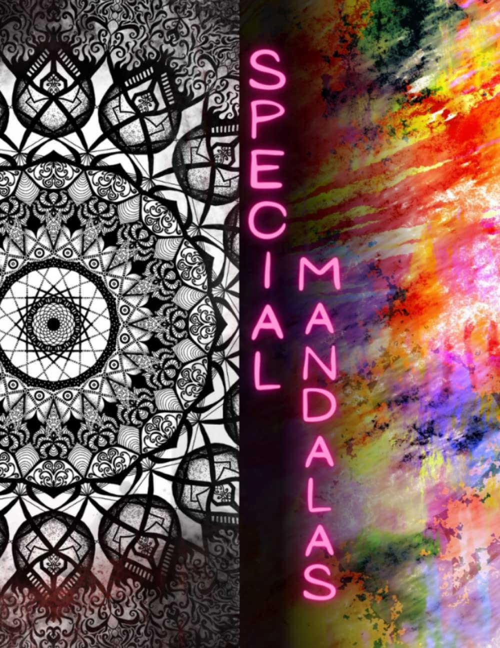 Special mandalas: Mandala art coloring book for adults easy and hard patterns, large print simple mandala coloring book for adults