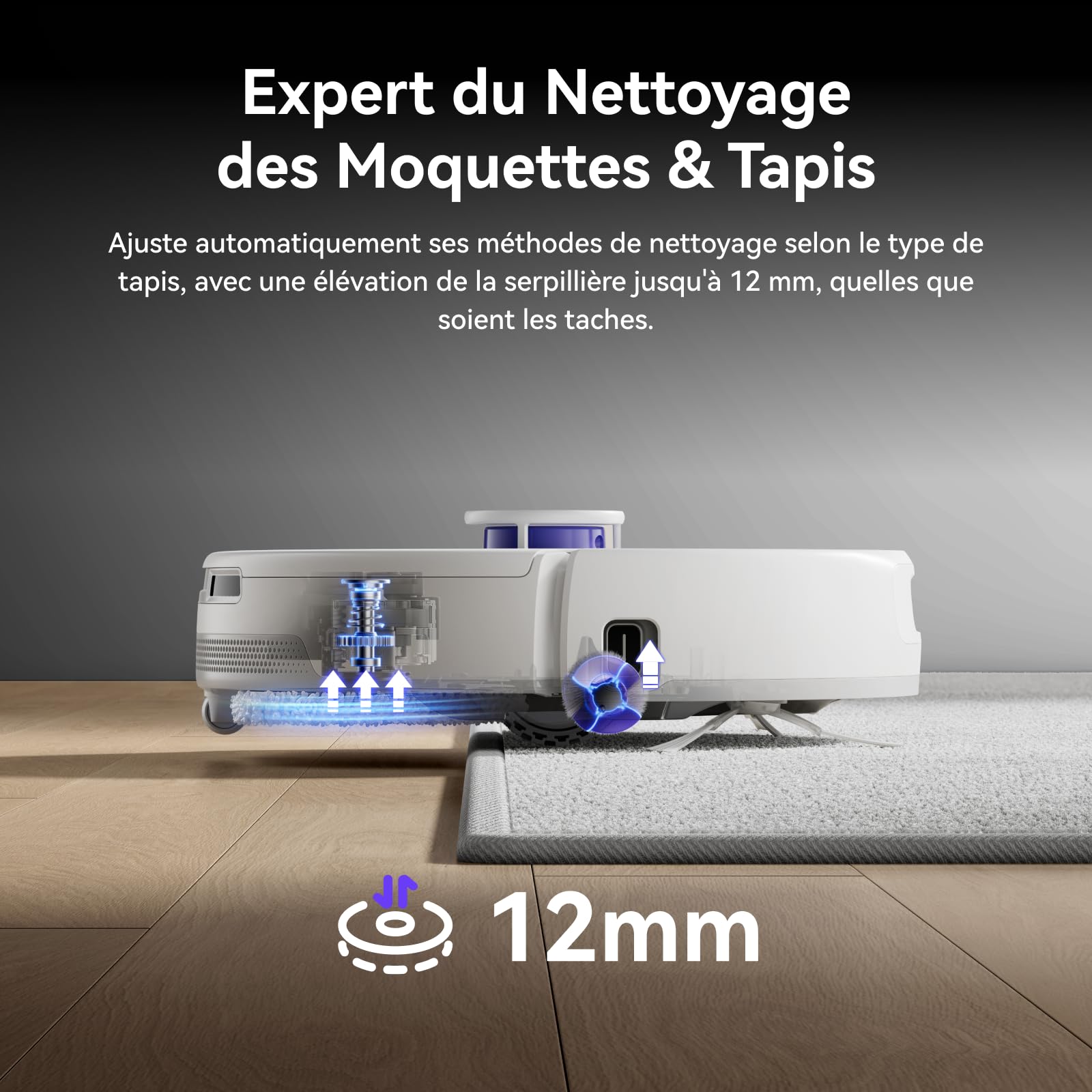 NARWAL Freo Z10 Ultra Robot Aspirateur Laveur, Balai Intelligent 18000Pa - Extension Serpillère Dynamique, Système Anti-Enchevêtrement, Nettoyage Humide/Sèche, Station Tout-en-Un