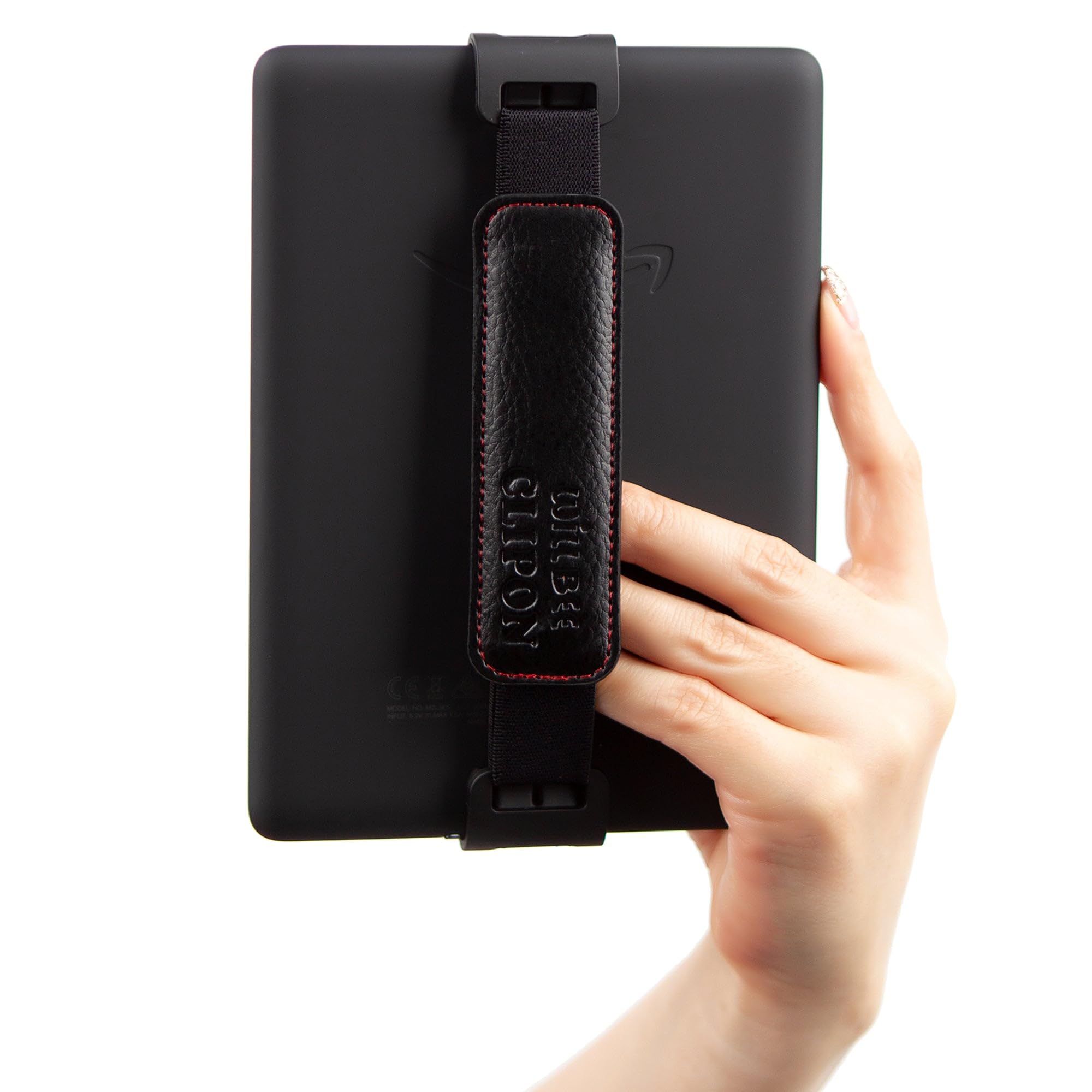 WiLLBee CLIPON Hand Pad Mini - Tablet e-Book Hand Strap Finger Grip Holder (Black, for 6.8-7 inch Device)