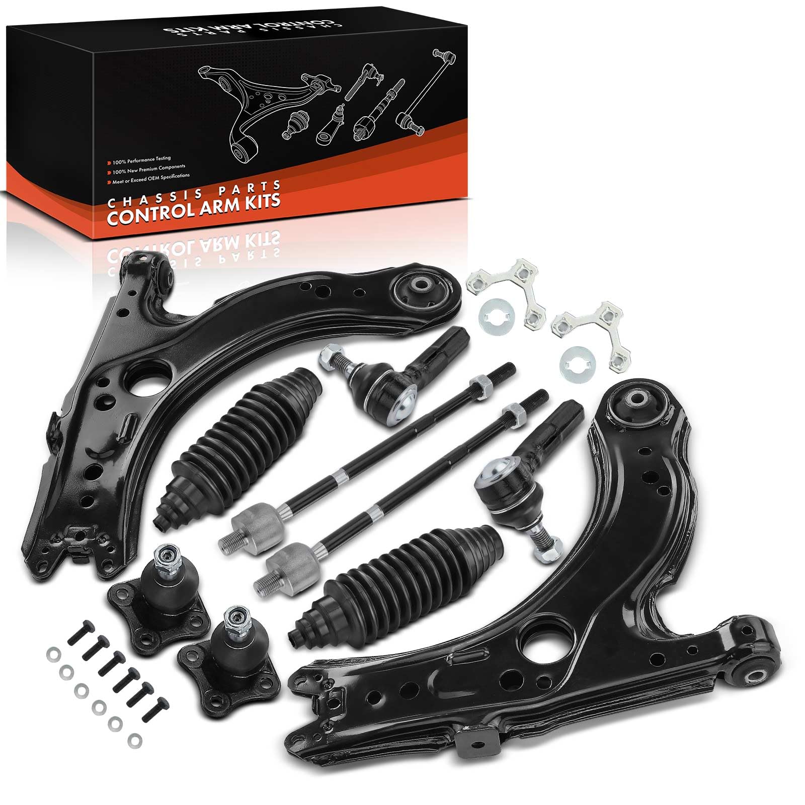 Frankberg 10x Juego de brazos transversales Eje delantero Compatible con A3 8L1 Leon 1M1 Toledo II 1M2 O.c.t.a.v.i.a I 1U2 B.o.r.a 1J2 Golf IV 1J1 Golf IV Variantee 1J5 Replace# K640176