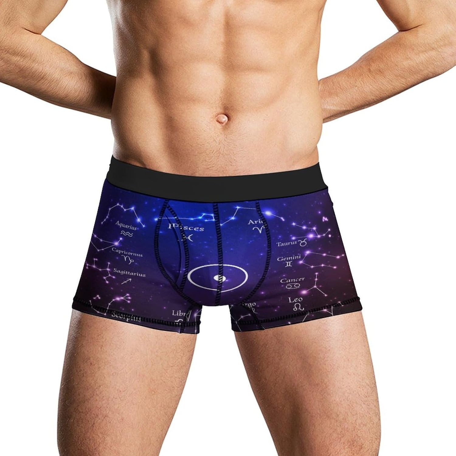 Zodiac Constellations Men's Boxer Briefs Novelty Underwear Trunks Short Underpants