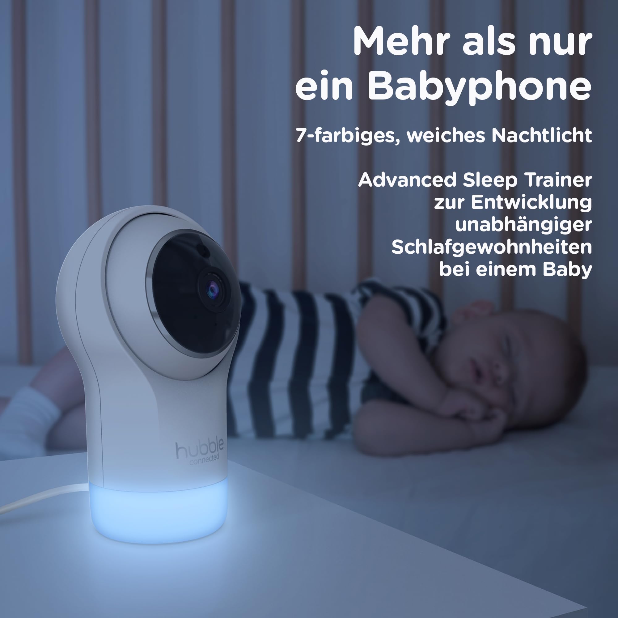 Hubble Pal Glow - HD1080P Smart Wi-Fi Indoor Security Camera with Digital Zoom, Two-Way Communication for Baby or Pet Monitoring, White 2