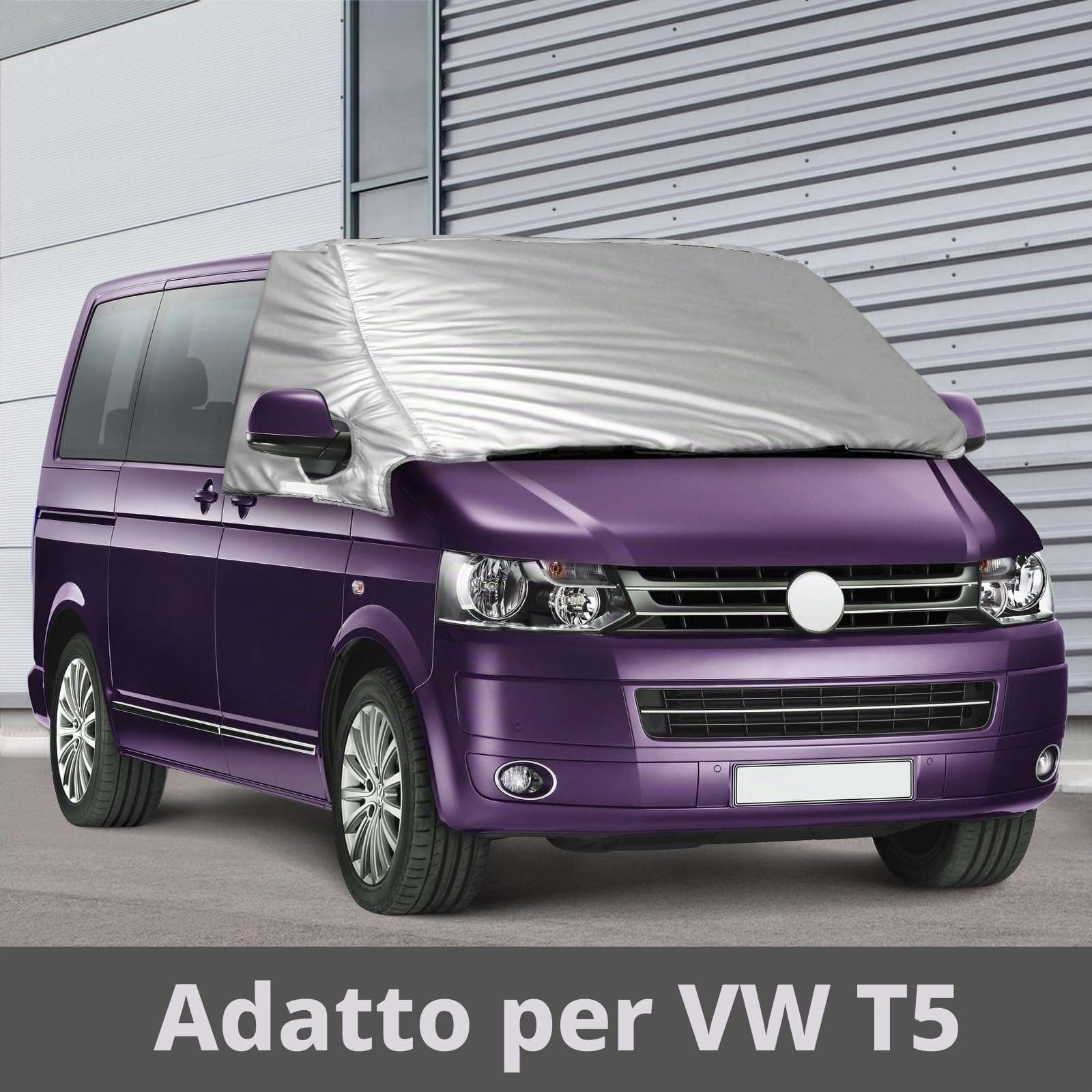 Copertura Termica Esterna per Parabrezza per VW T5, VW Caddy 2010-2020 | Opaltool Copri Parabrezza Auto Antigelo di Lusso, Copertura Termica Pieghevole per Parabrezza Argento