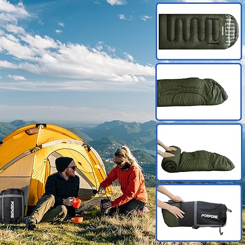 Miniatura 35 de Flannel Sleeping Bag Cotton 0 Degree Cold Weather for Adults XXL Wearable Sleeping Bag 4 Seasons Waterproof with Compression Sack