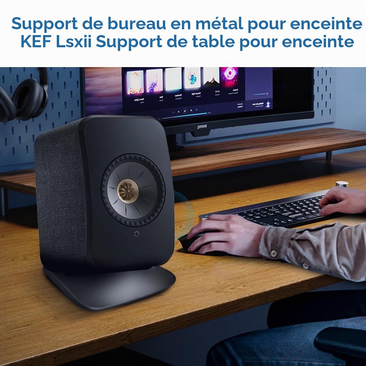 Support de bureau en métal pour haut-parleur KEF Lsxii (noir)