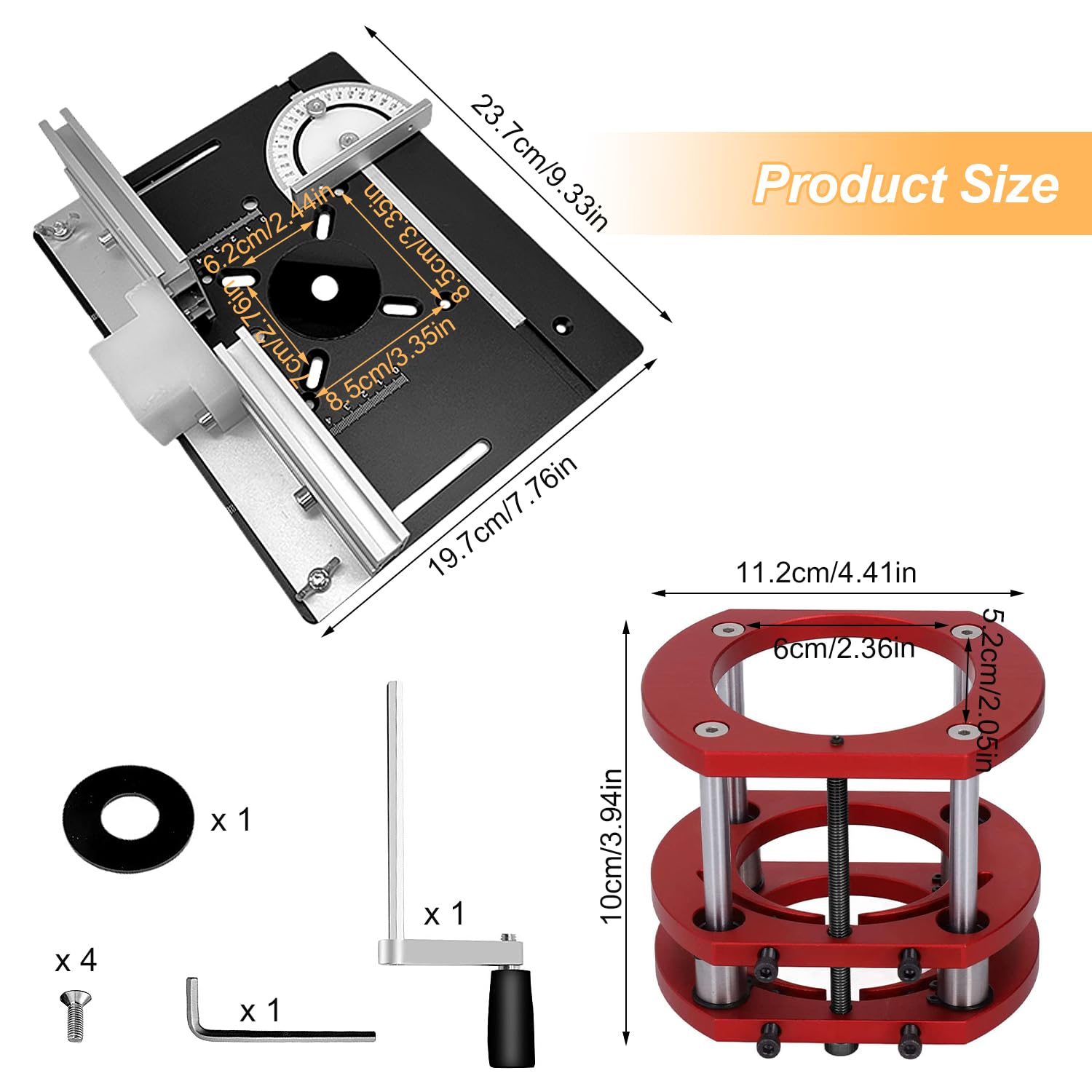 Kit défonceuse Sur Table Aluminium, 65 mm De DiamèTre Défonceuse Sous Table Routeur Lift, Table Défonceuse Kit pour Rainures Et Bordures De Table
