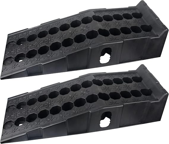 DAYUAN 2 pcs 7 ton Plastic Car Ramps Heavy Duty Garage Ramps for Lifting Automotive Vehicles Workshop Car Service and Repair