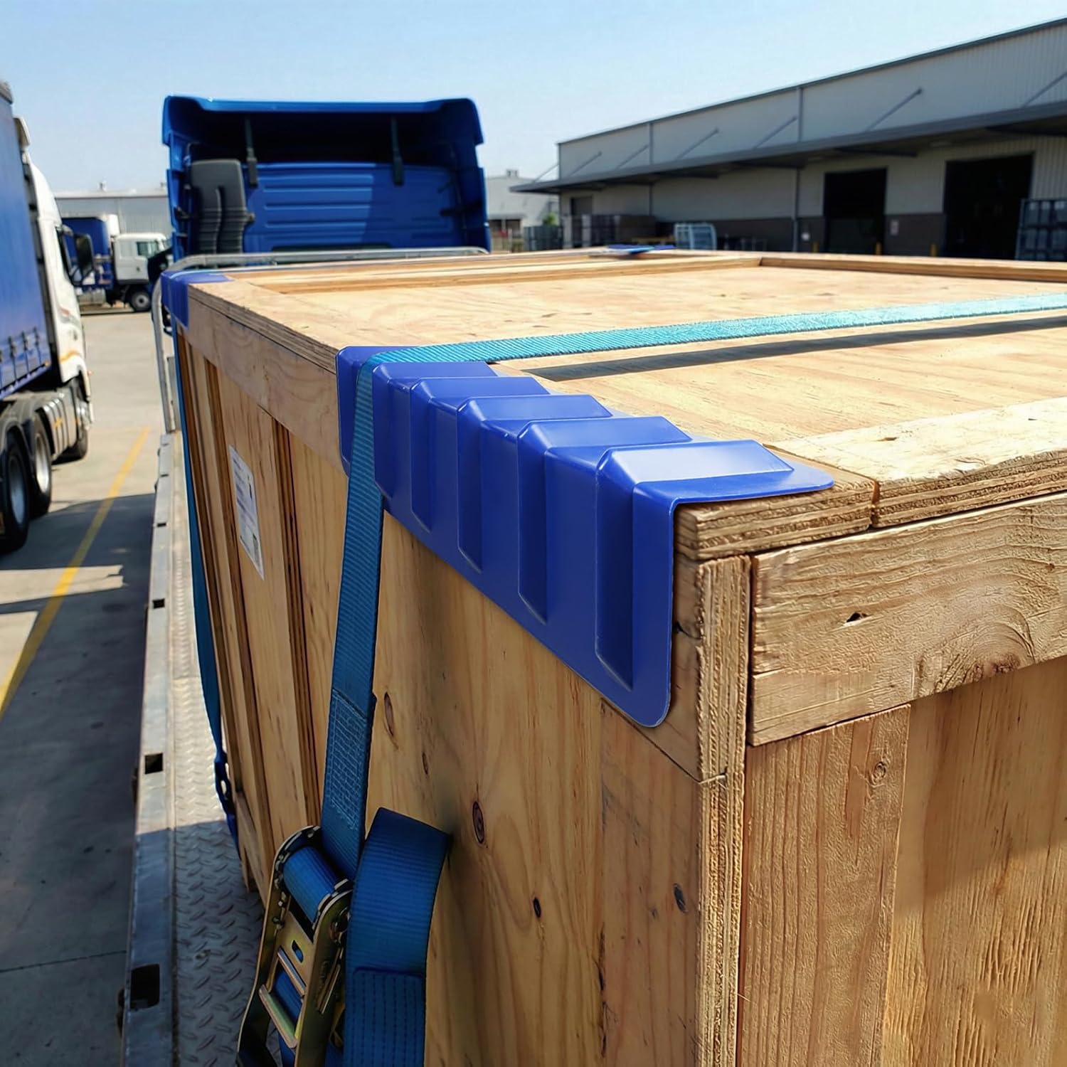 ENJ 36-Inch Flatbed Edge Protectors for Cargo Loads, Heavy Duty Corner Protectors for Flatbed, Reusable HDPE Material Used Together with Webbing to Secure & Protect Cargo, 4 Pack