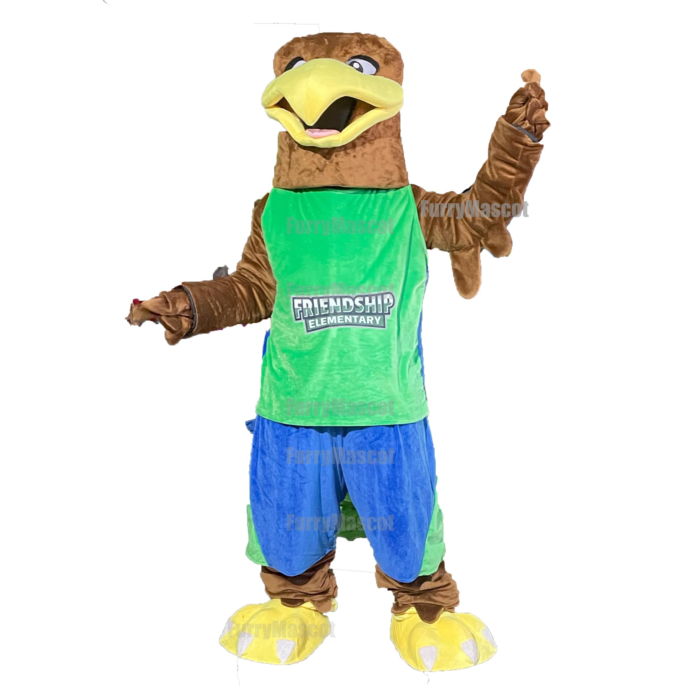 New Deluxe American Brown Eagle Mascot Hawk Falcon Birds Costume Party Carnival Costumes With COOL VEST & COOL FANS (Extra Large)