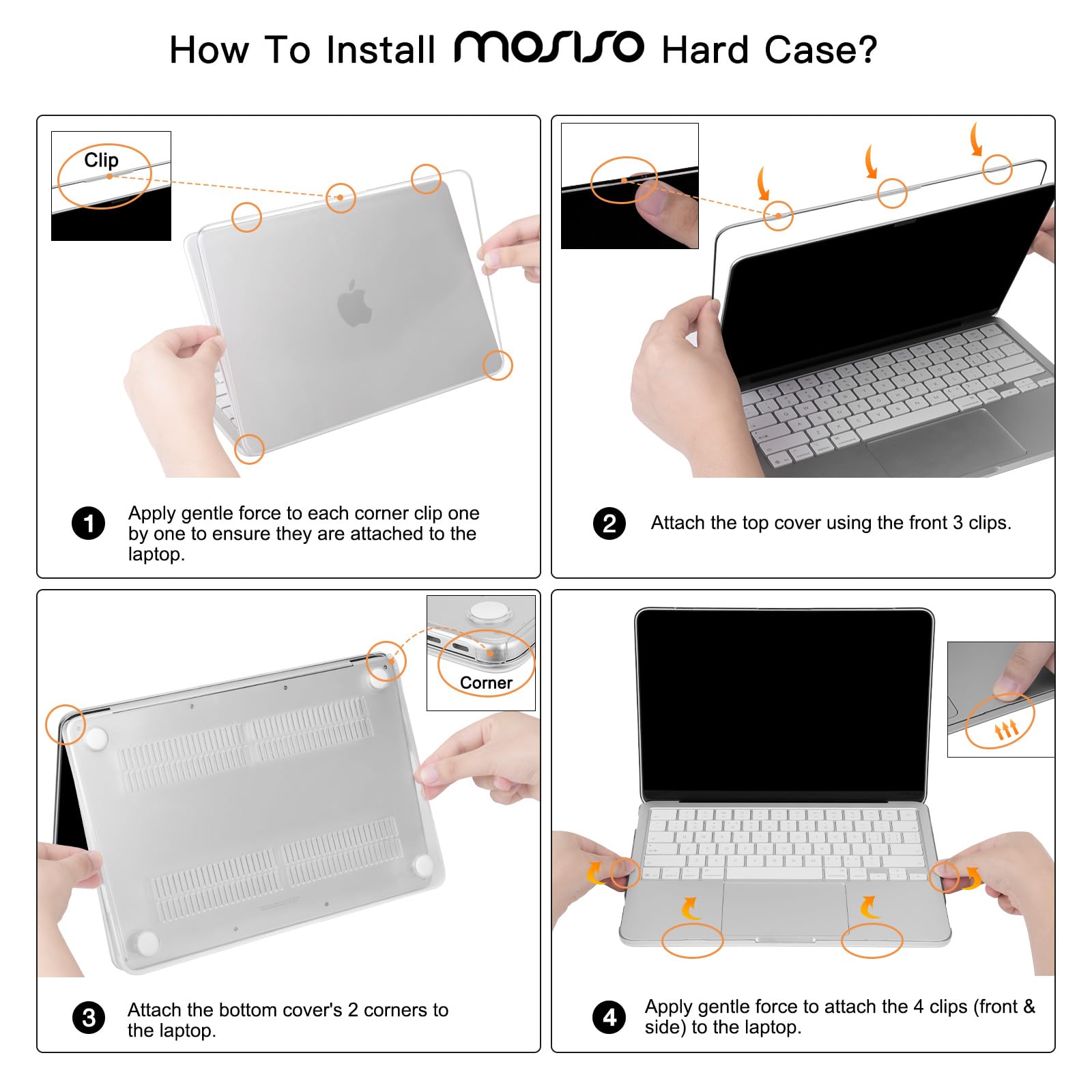 MOSISO Coque Compatible MacBook Neo 13 Pouces 2026 A3404 Puce A18 Pro Rigide Protectrice Antirays Cristal Clair