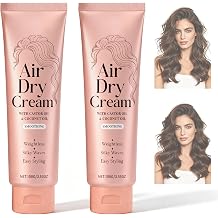 2Pcs Air Dry Cream,Air Dry Cream for Hair,Smoothing Styling Cream,Professional Hair Care Cream,Lightweight Soft Hold,Hair Cream with Castor Oil & Coconut Oil, Frizz Control for All Hair