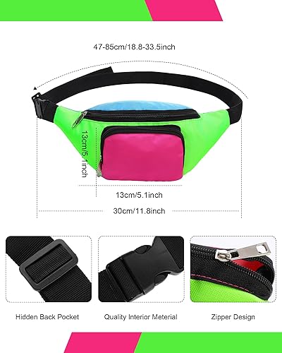 Miniatura 3 de Ramede Trajes de los años 80 para mujeres, niños y niñas, disfraz de Halloween de entrenamiento de los años 90 de neón para accesorios de discoteca