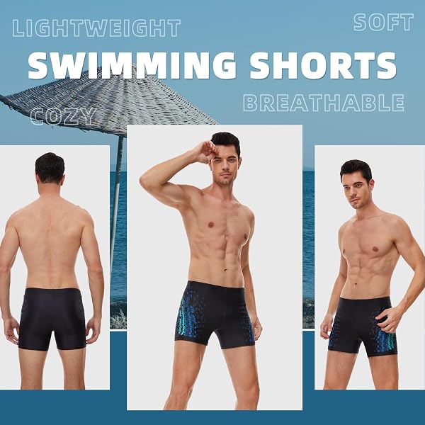 AMZSPORT Maillot de Bain Homme Short de Bain à Séchage Rapide Boxer de Plage avec Cordon de Serrage - 4