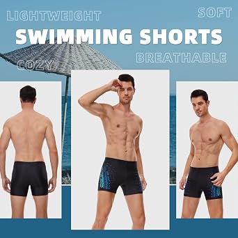AMZSPORT Swimming Trunks Men, Quick Dry Swim Shorts Beach Board Swimwear