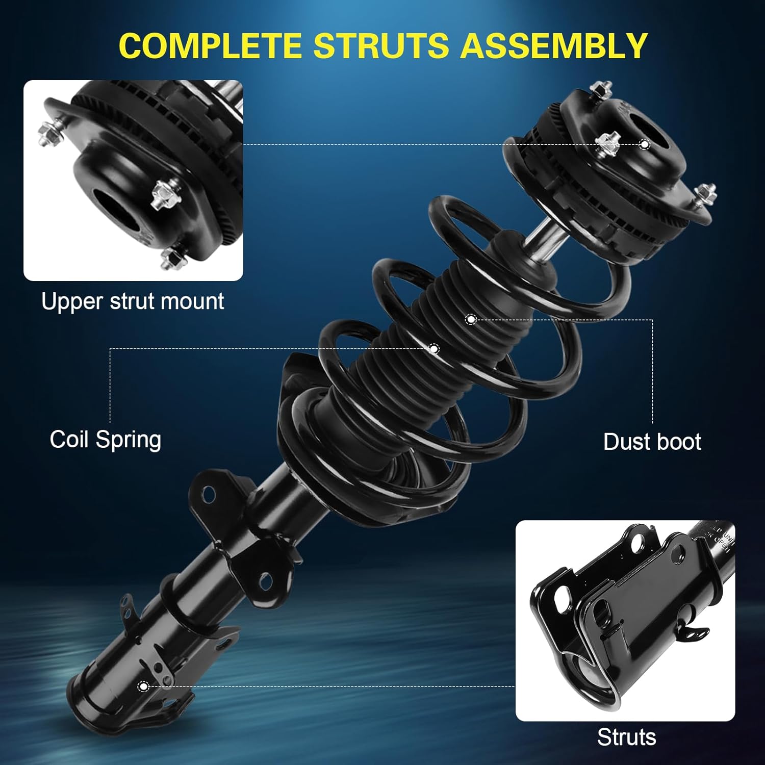 Front Right and Left Struts Assembly Shock Absorber with Coil Spring for Chrysler Town & Country 2008-2016 for Dodge Grand Caravan 2008-2019,171128R 171128L