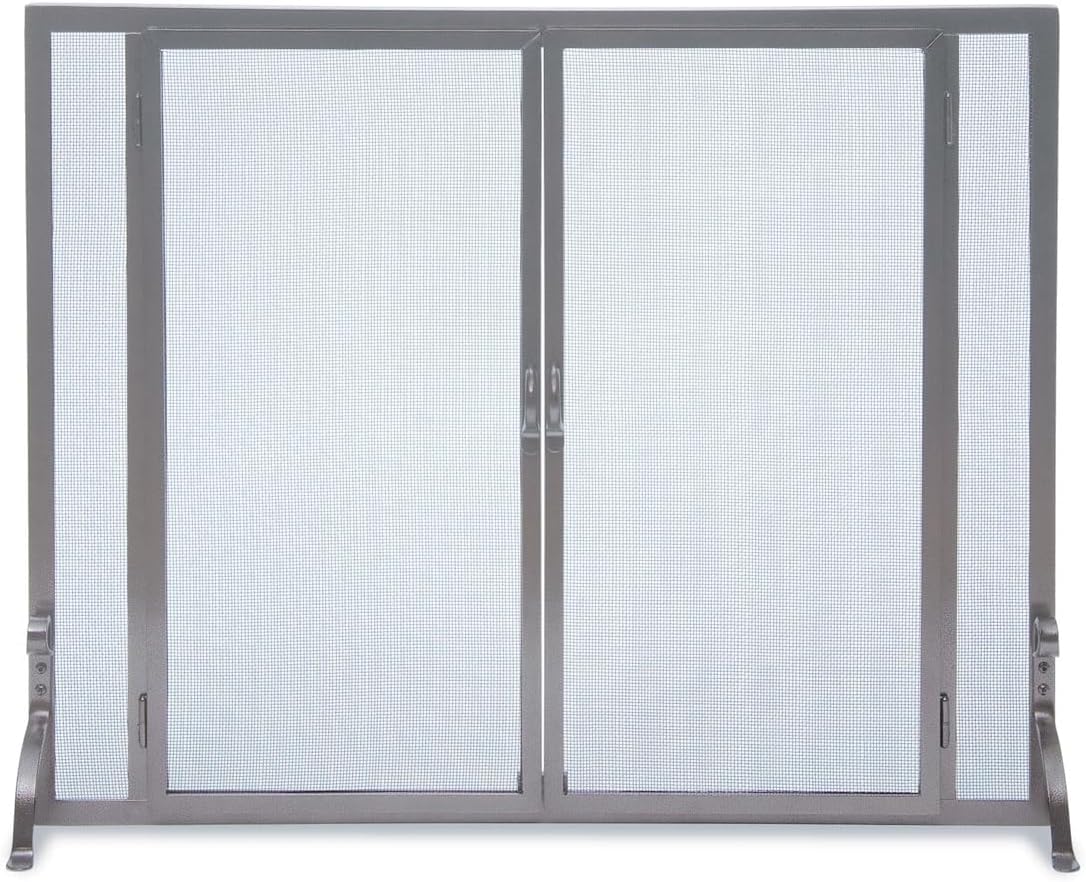 Pilgrim Home and Hearth FGND Full Height Door Fireplace Screen, Vintage Iron