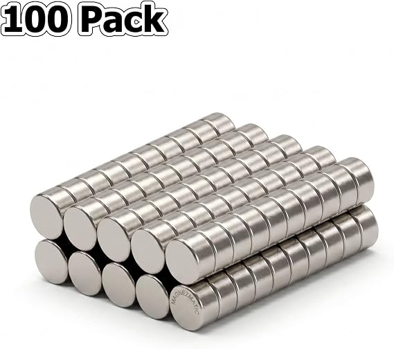 Neodymium Tiny Disc Magnets 3x1.5mm (1/8 x 1/16 inch) N48 100 Pack | Small Round Rare Earth Magnets for Warhammer 40k, Tabletop Miniatures, 3D Printing, DIY Crafts