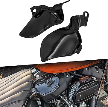 عاكسات هواء للدراجات النارية، دروع حرارية للسرج مناسبة لـ Harley Softail Fat Bob FXFBS Breakout FXBR Low Rider Street Bob 2018-2023 أسود