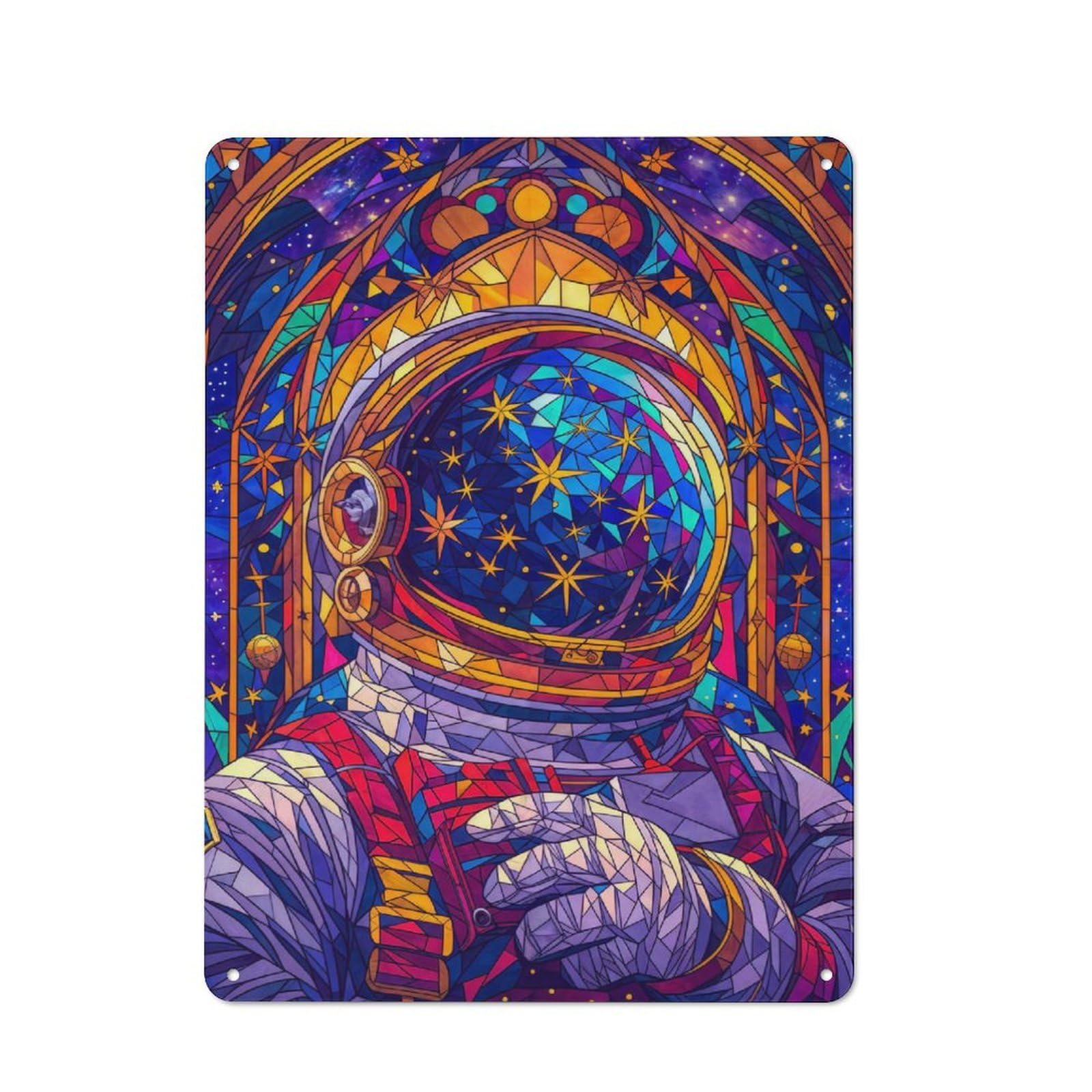 Junmoney Style Cosmic Voyager Retro- Tin Wall Plaque 40X30cm For Café Or Home Bar, For Themed Interiors In Cafés And Home Bars