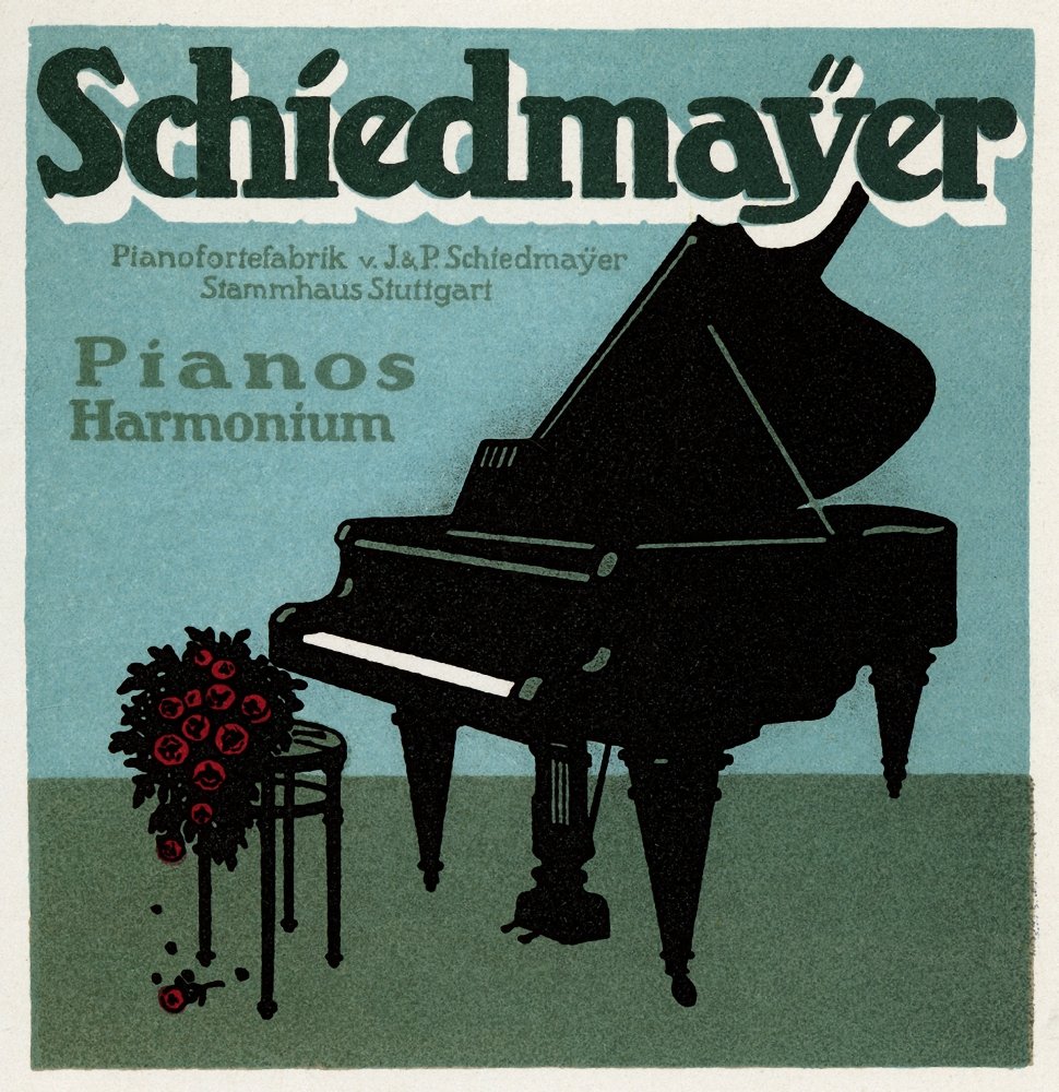 Piano with Roses on Stool Poster Print by unknown (24 x 36)