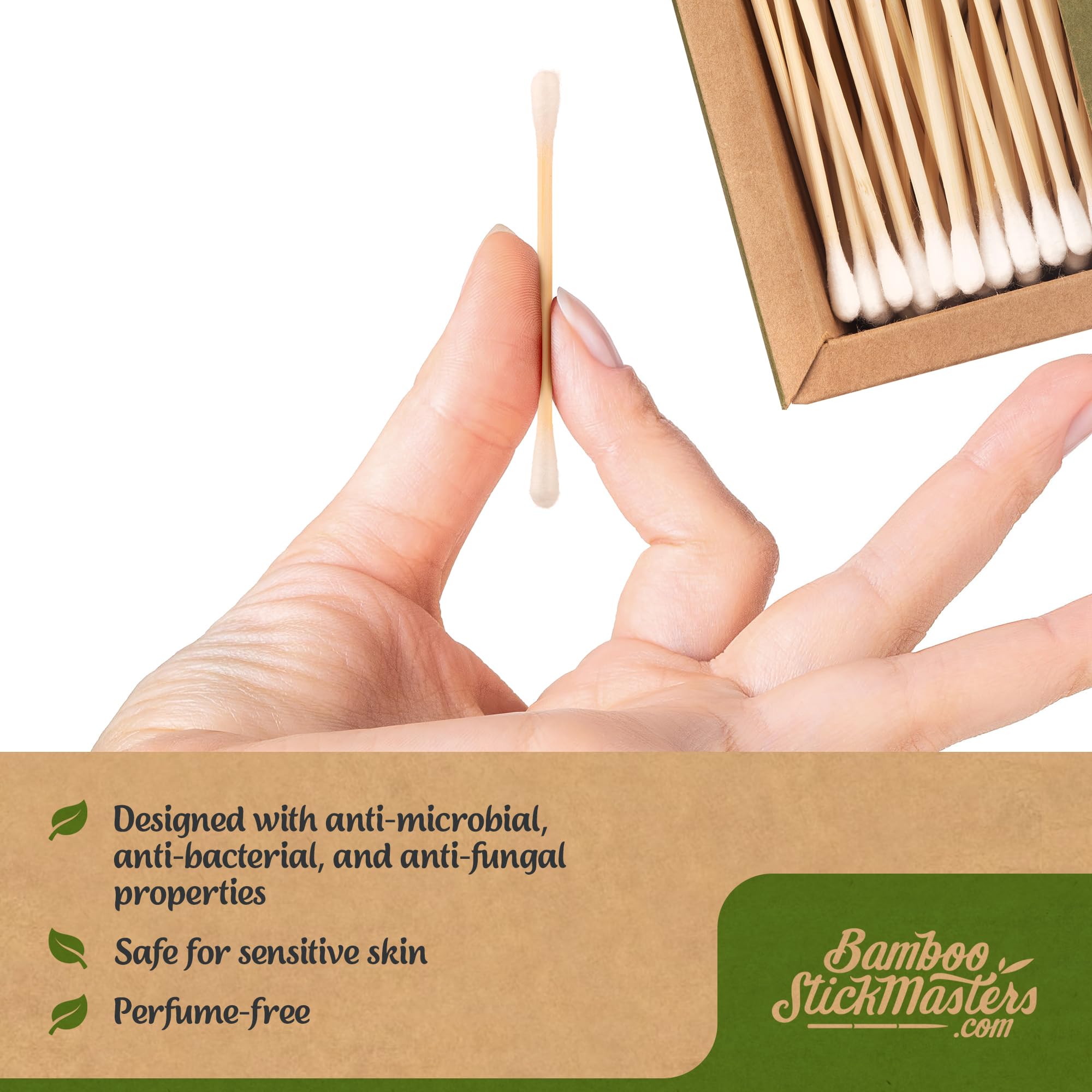300 cotton fioc di bambù | 100% ecologici Q Tips | Buds per la pulizia delle orecchie in legno naturale | senza plastica | imballaggio ecologico