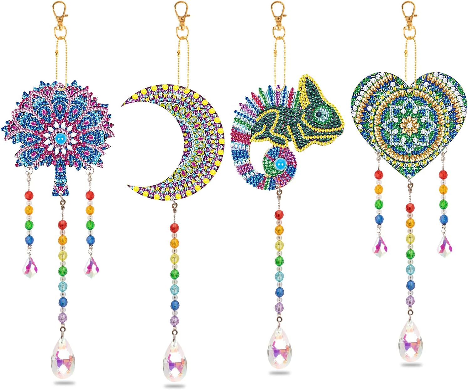 4 Pieces Diamond Painting Suncatcher Kits for Adults, Wind