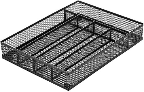 Miniatura 2 de titivate Bandeja de cubiertos de cocina, bandeja de cubiertos para cajón con 5 compartimentos, organizador de cajones de utensilios, soporte de