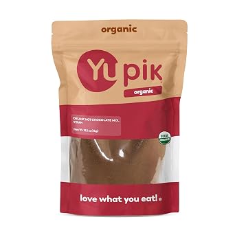 Yupik Organic Hot Chocolate Mix, 2.2 lb (35.2 oz), Vegan, Gluten-Free, GMO-Free, Dairy-Free, Kosher, Cocoa Powder, Mix Easily, Plant-Based Chocolate Beverage, Hot Cocoa Mix