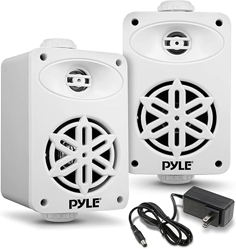 Vista 33 de PyleUsa Par de altavoces Bluetooth para interiores y exteriores, 200 W, doble impermeable, 3.5 pulgadas, sistema de rango completo de 2 vías con Rojo