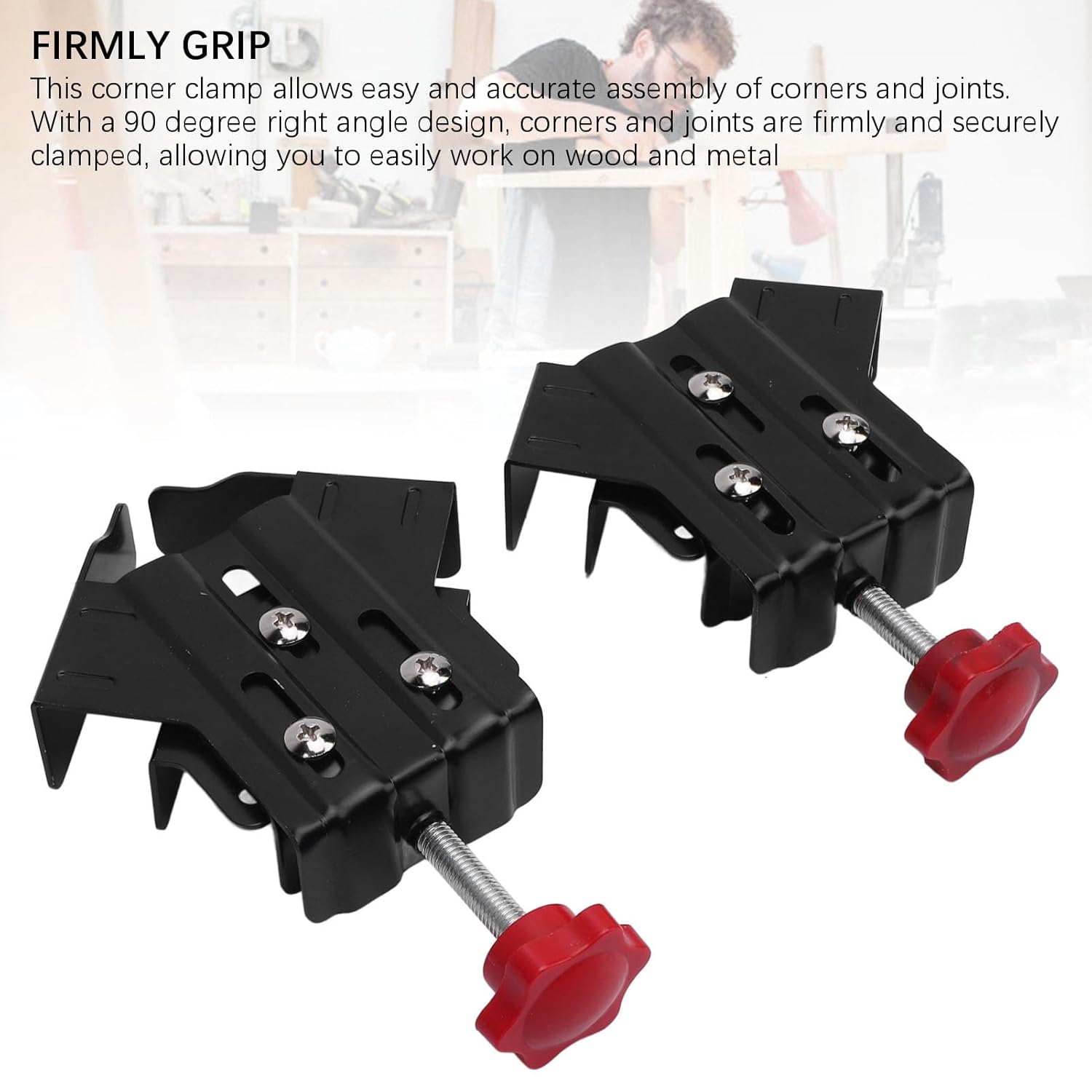 Woodworking Tools 2Pcs Corner Clamps Woodworking 90 Degree Right Angle Clamp Set Seal Open Type Welding Clamping Tool