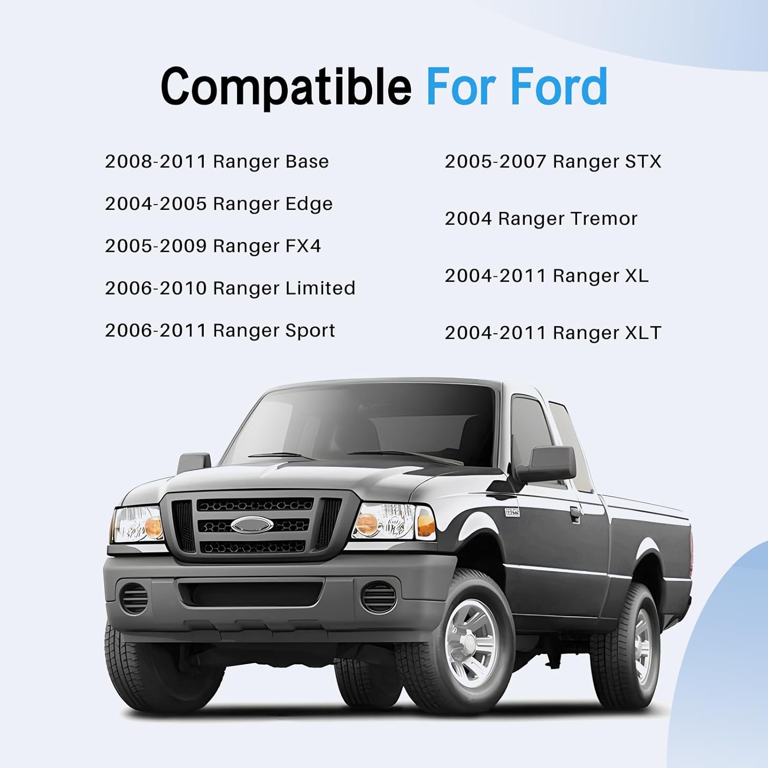 CarPartsDepot New Replacement Parts Header Panel Compatible With 2004-2011 FORD Ranger FO1220228 4L5Z8A284AA