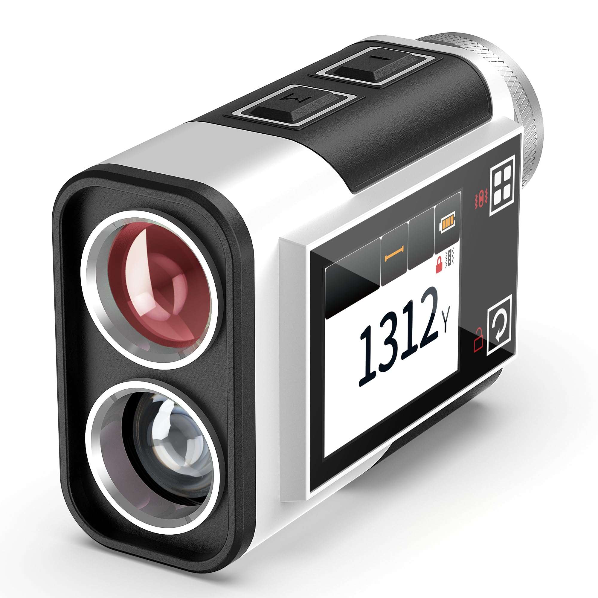 Telémetro de Golf CIGMAN de 1312 Yardas, precisión de ±1 m, Pantalla táctil Lateral con compensación de Pendiente, Ocular de 25 mm, telémetro láser Recargable Tipo C para Campos de Golf