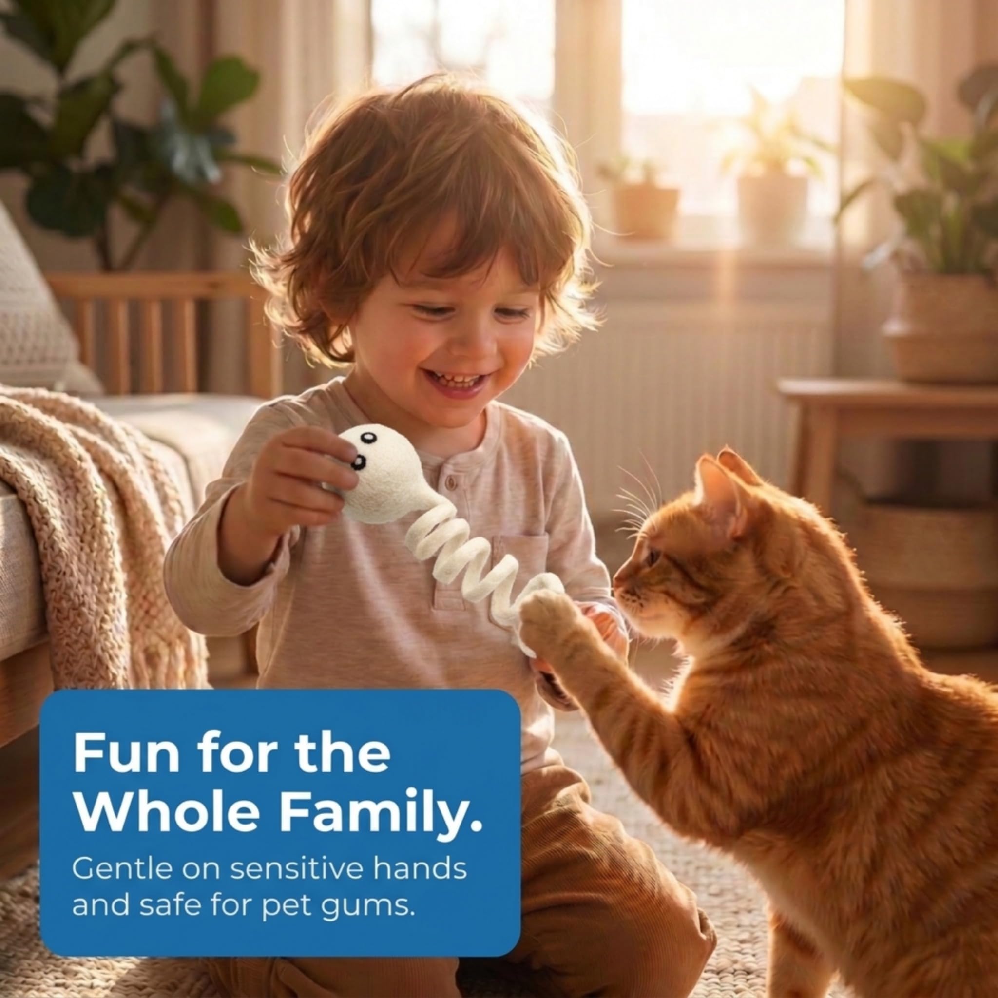 Glaciart One Jouet en feutre pour chat - 3 pièces - Enrichissement doux et pelucheux - 100 % laine naturelle - Ensemble de jouets interactifs extensibles pour chat - Sans danger pour les animaux de
