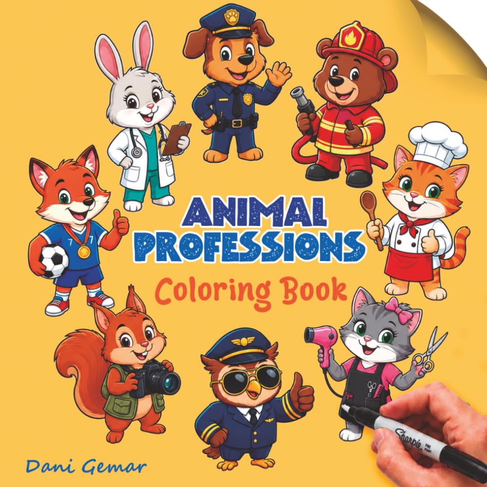 Animal Professions: Coloring Book