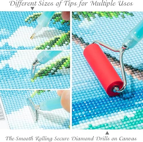 Miniatura 5 de milochic Rodillo de pintura de diamante 5D para prensar arte de diamante, kit de corredor de pintura de diamantes de imitación, accesorio para pegar